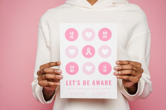 breast cancer awareness placard to raise support and funds for 2021
